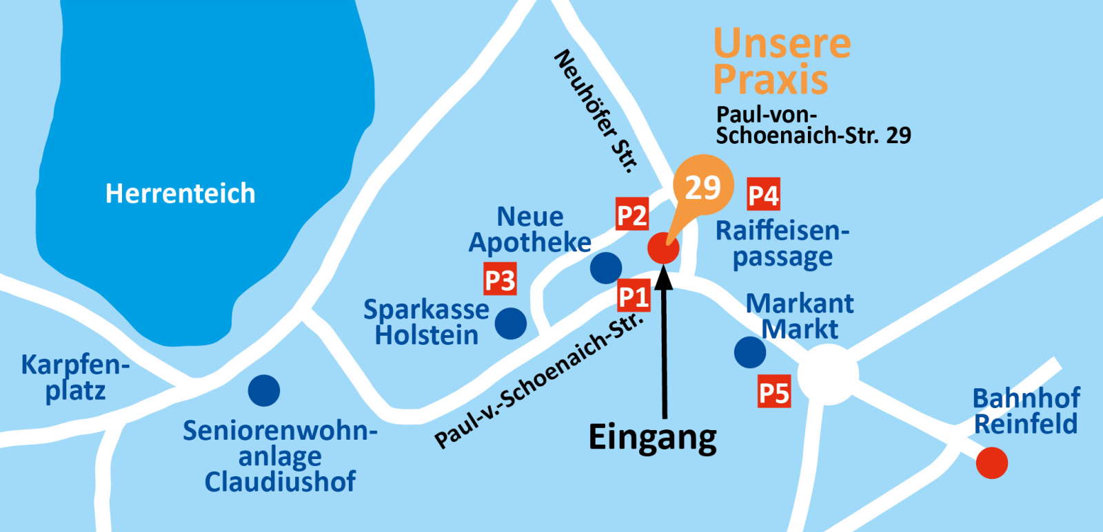 Lageplan mit Parkplätzen